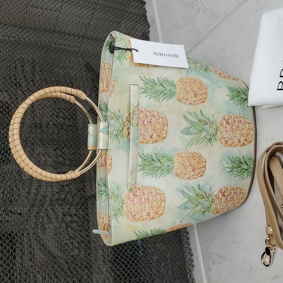 🥳🎈HOST PICK!🎈🥳  🍍🍍 BRAHMIN Mod Bowie Multi Pompano PINEAPPLE HANDBAG 🍍🍍 - Picture 5 of 8